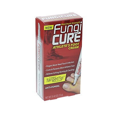 slide 1 of 4, FungiCure Athletes Maximum Strength Foot Cream With Target Tip, 0.42 oz