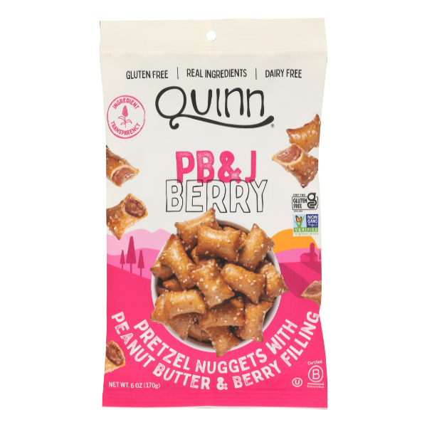slide 1 of 1, Quinn Peanut Butter Jelly Filled Pretzel Nugget, 6 oz