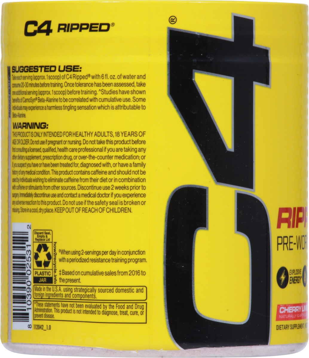 slide 7 of 10, C4 Sport Ripped Cherry Limeade Pre-Workout 6.0 oz, 6 ct