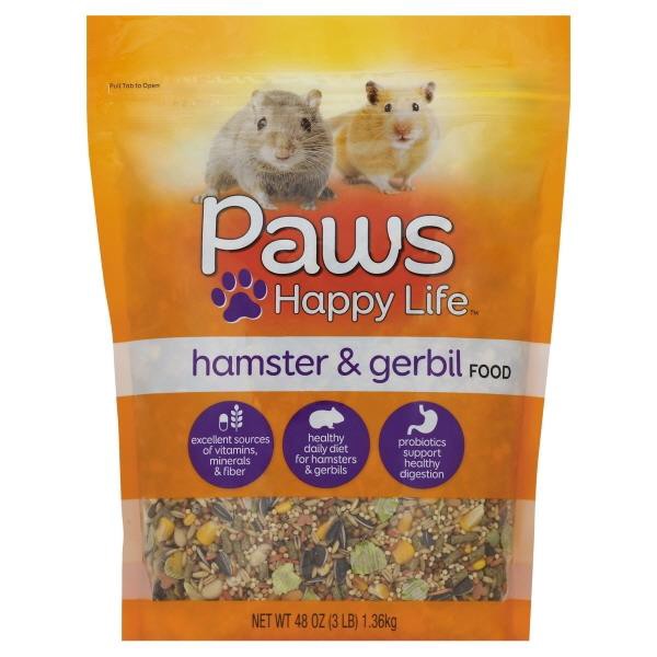 slide 1 of 6, Paws Happy Life Hamster & Gerbil Food, 3 lb