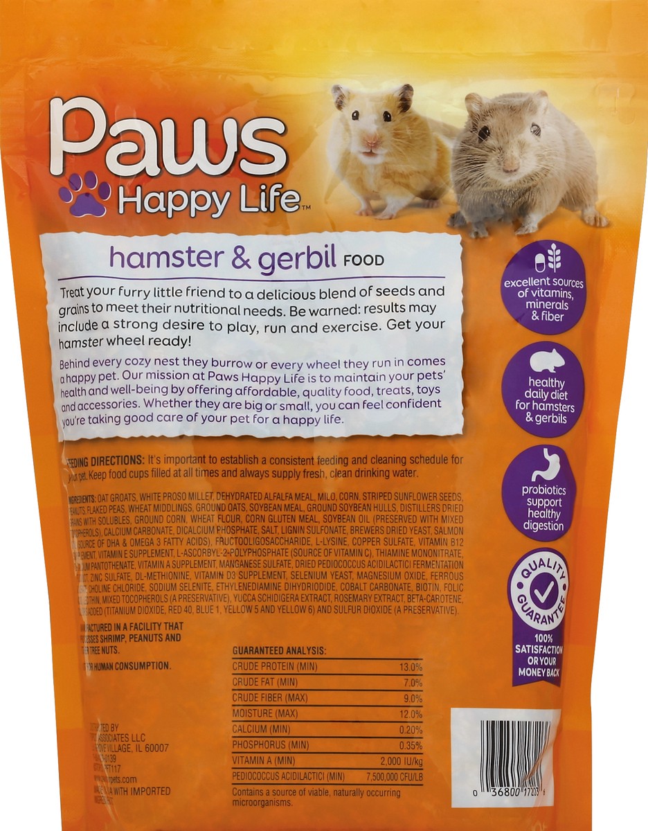 slide 5 of 6, Paws Happy Life Hamster & Gerbil Food, 3 lb