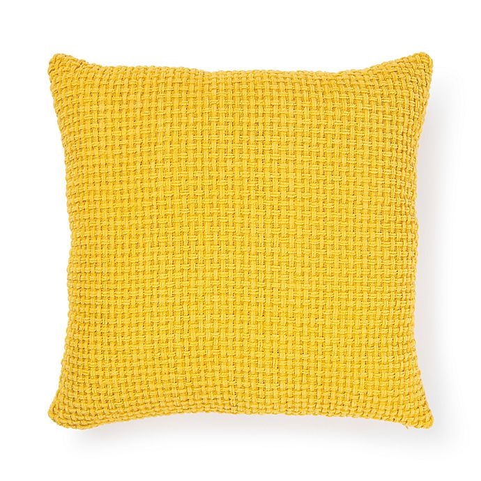 slide 1 of 1, Brentwood Originals Chenille Double Basket Weave Square Throw Pillow - Yellow, 1 ct