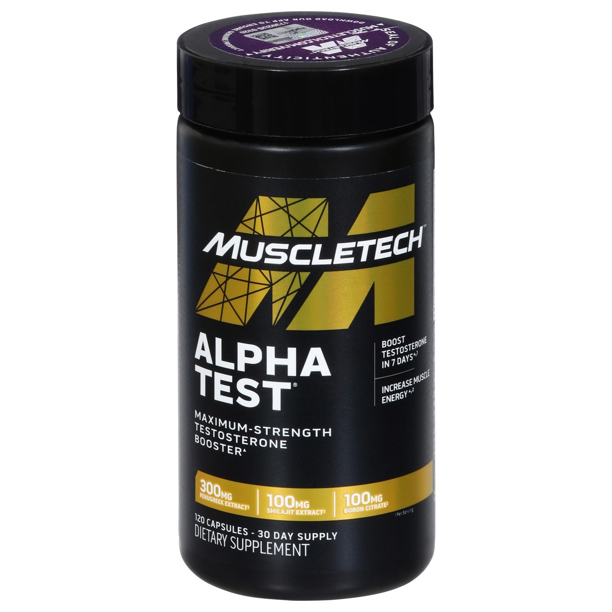 slide 1 of 9, MuscleTech Alpha Test Capsules Maximum-Strength Testosterone Booster 120 ea, 120 ct