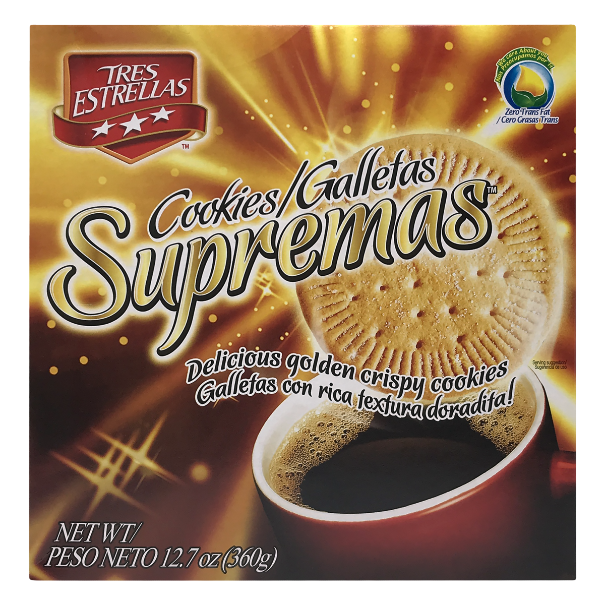 slide 1 of 1, Tres Estrellas Supremas Cookies, 12.7 oz