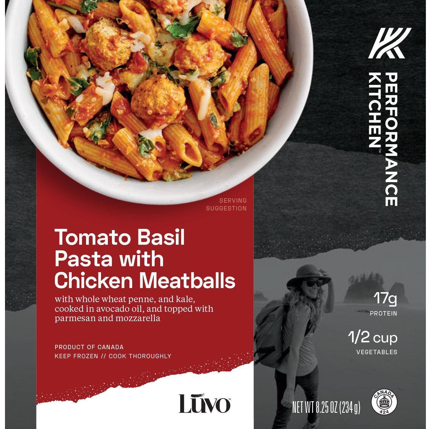 slide 1 of 3, Luvo Flipped Bowl Chicken Meatballs Tomato Basil Sauce, 8.25 oz