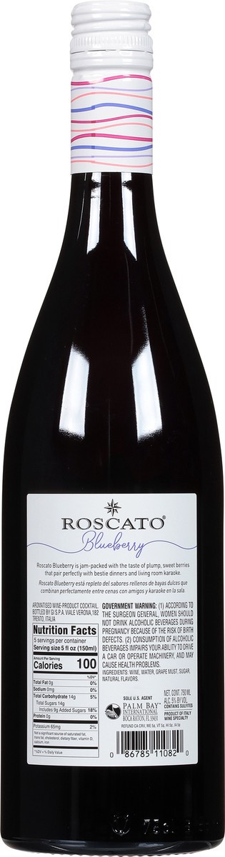 slide 8 of 9, Roscato Blueberry, 750 ml