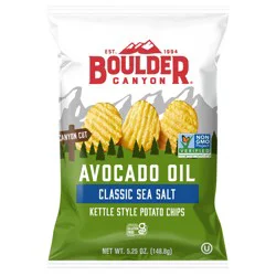 Boulder Canyon Avocado Oil Classic Sea Salt Canyon Cut Kettle Style Potato Chips 5.25 oz