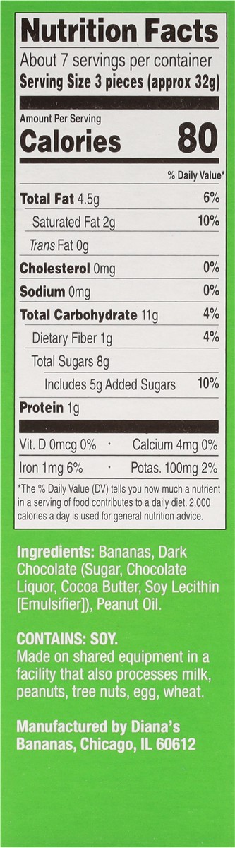 slide 9 of 9, Diana's Real Dark Chocolate Banana Bites 8 oz, 8 oz
