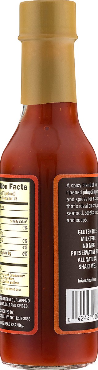 slide 5 of 9, Boar's Head Hot & Spicy Jalapeno Pepper Sauce 5 fl oz, 5 oz