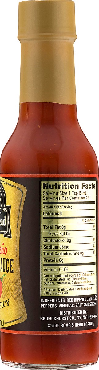 slide 8 of 9, Boar's Head Hot & Spicy Jalapeno Pepper Sauce 5 fl oz, 5 oz