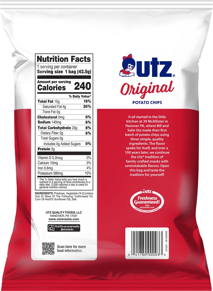 slide 3 of 7, Utz 1.5 oz Utz Original Potato Chips, 