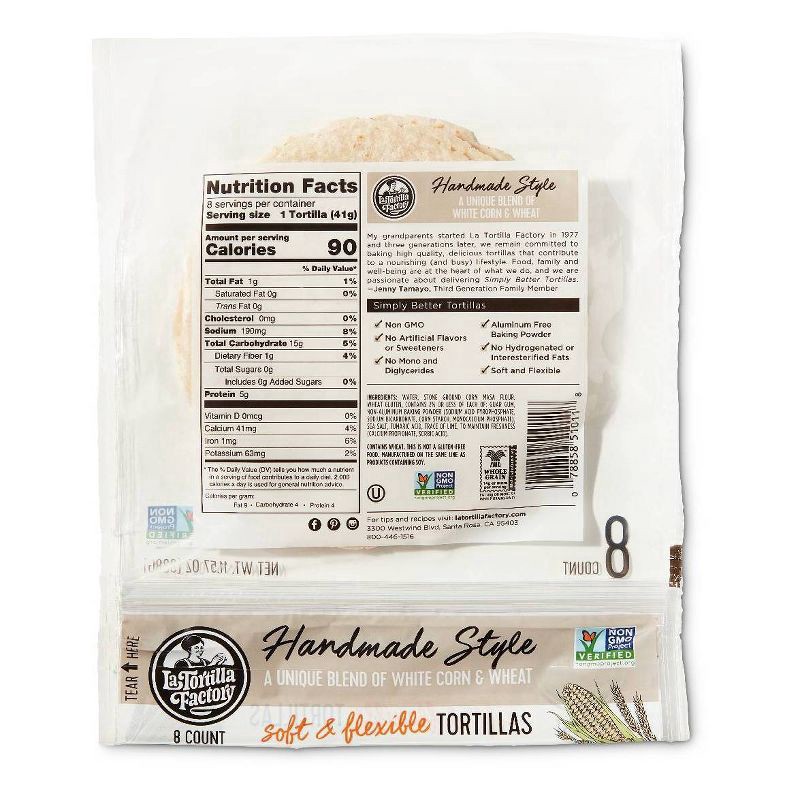 slide 3 of 3, La Tortilla Factory White Corn & Wheat Tortillas, 11.57 oz