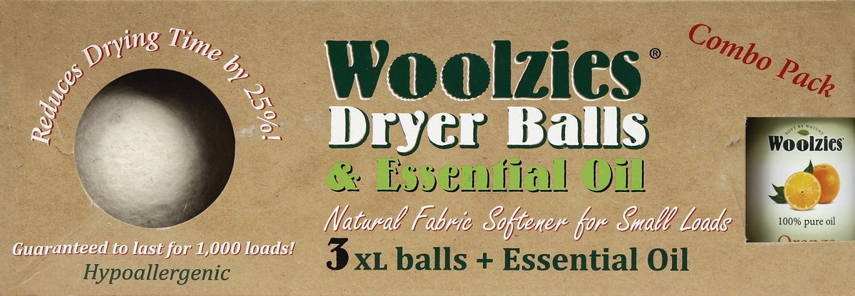 slide 1 of 4, Woolzies Dryer Balls & Essential Oil 3 ea, 3 ct