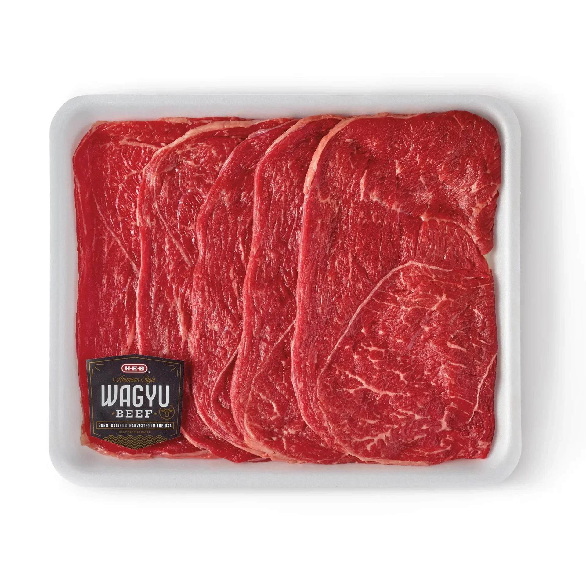 slide 1 of 1, H-E-B American-Style Wagyu Beef Round Tip Steaks Milanesa - Value Pack, per lb