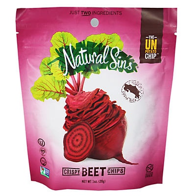 slide 1 of 1, Natural Sins Crispy Beetroot Thins, 1 oz