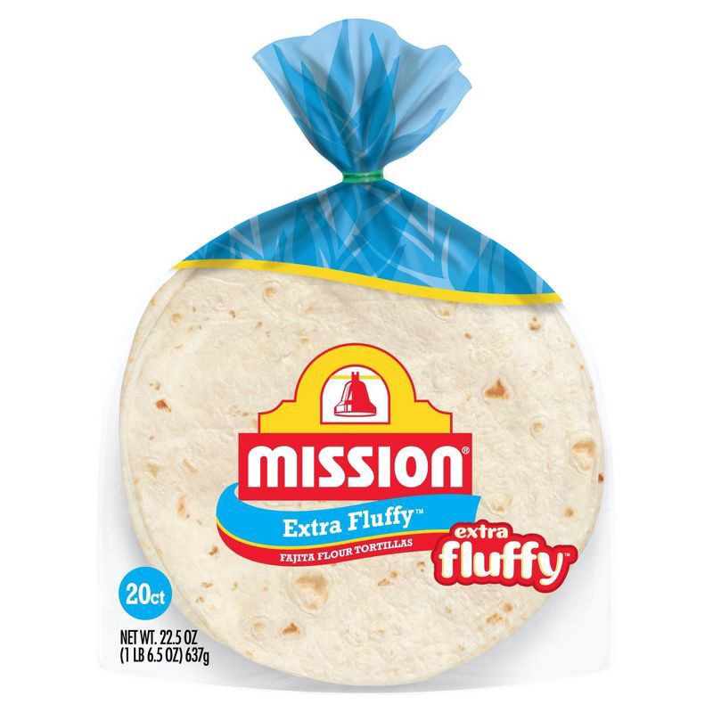 slide 1 of 3, Mission Extra Fluffy Fajita Flour Tortillas 20.0 ea, 22.5 oz