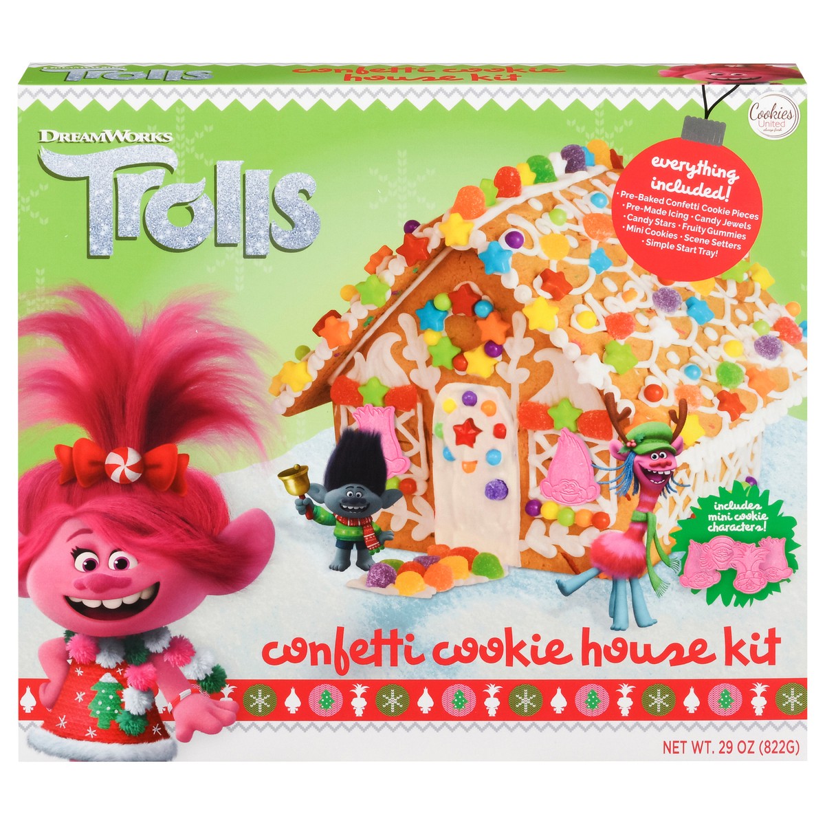 slide 2 of 14, Cookies United DreamWorks Trolls Confetti Cookie House Kit 29 oz, 29 oz