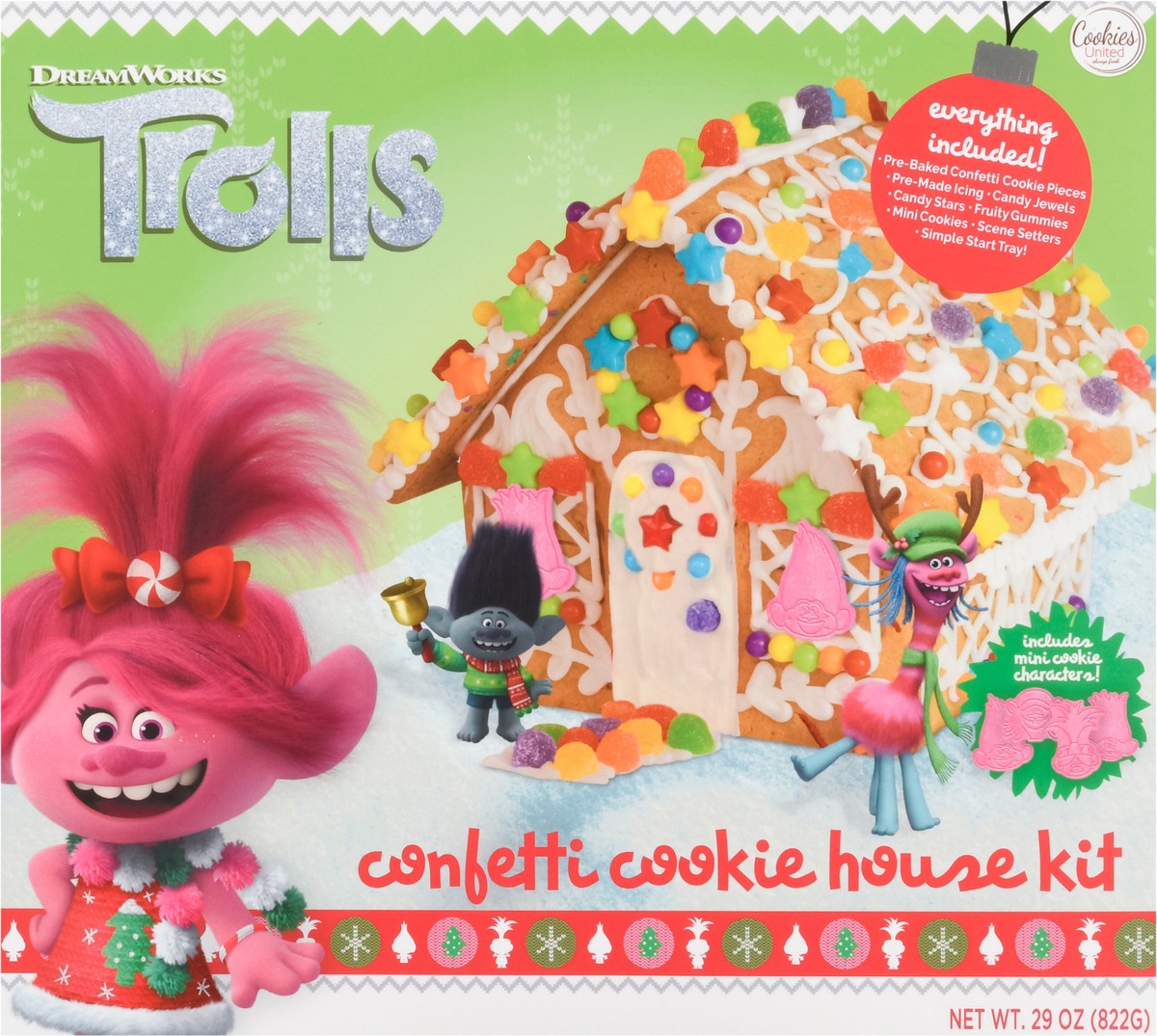 slide 6 of 14, Cookies United DreamWorks Trolls Confetti Cookie House Kit 29 oz, 29 oz