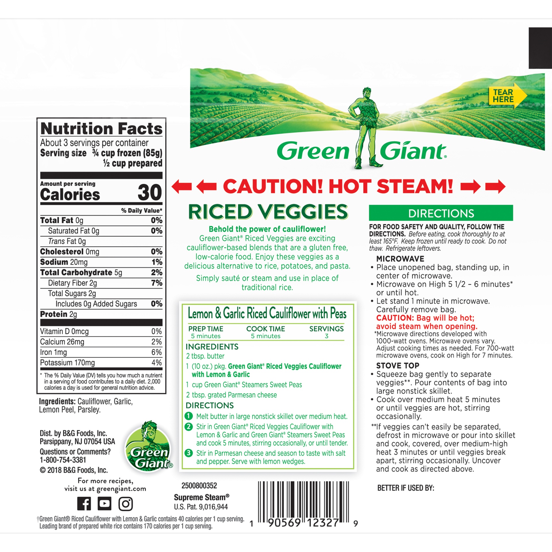 Green Giant Riced Cauliflower Lemon 