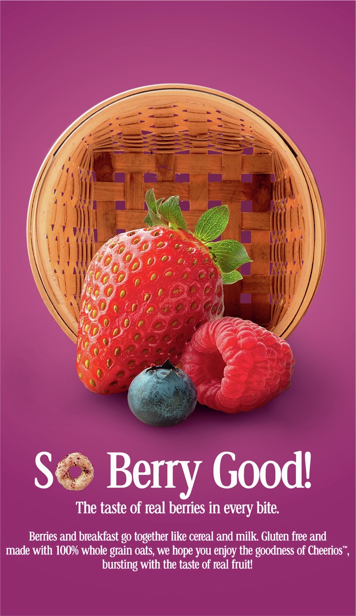 slide 6 of 9, Cheerios Very Berry Cheerios, Heart Healthy Gluten Free Breakfast Cereal, Made with Whole Grain Oats, Family Size, 18.6 oz, 18.6 oz