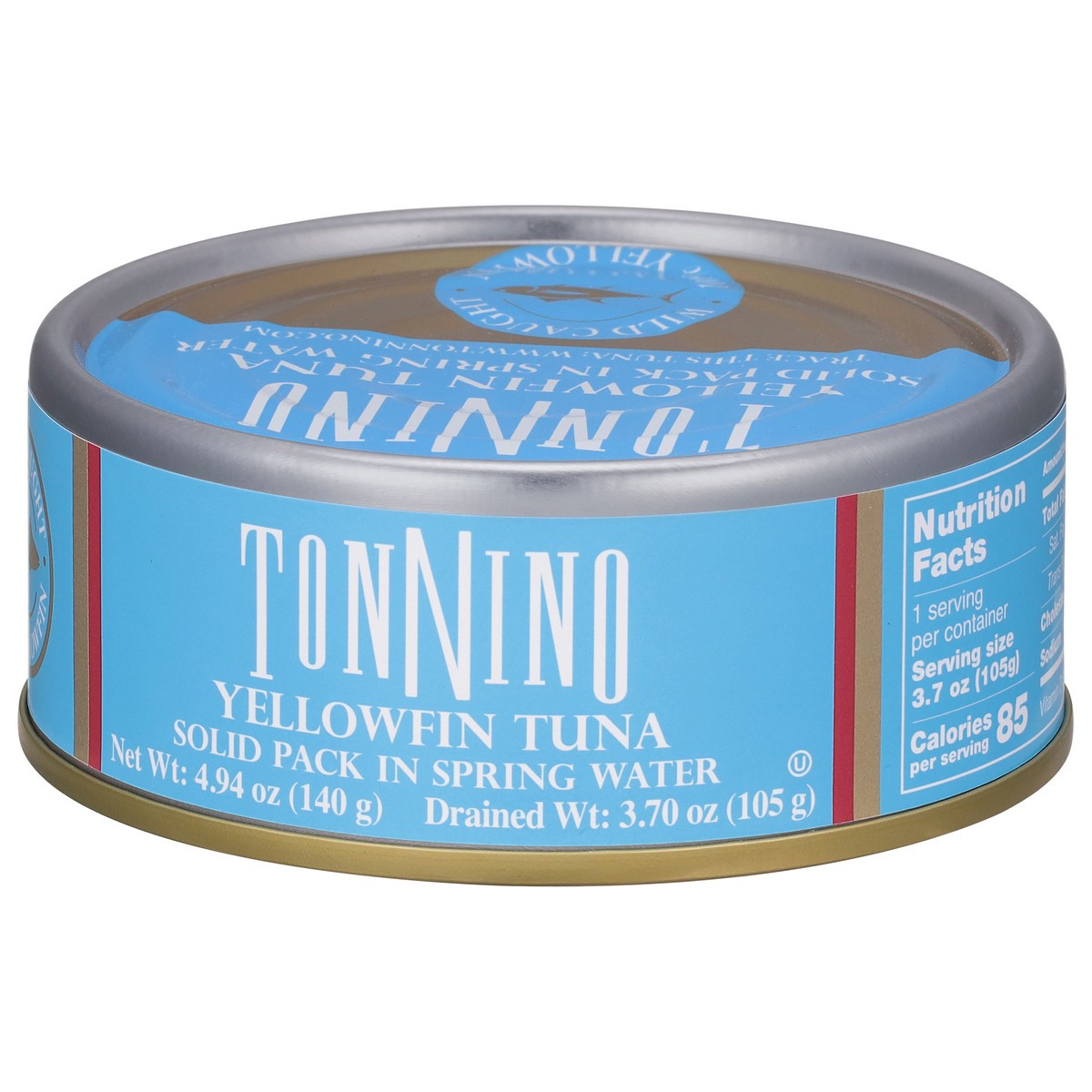 slide 8 of 12, Tonnino Solid in Spring Water Yellowfin Tuna 4.94 oz, 4.94 oz