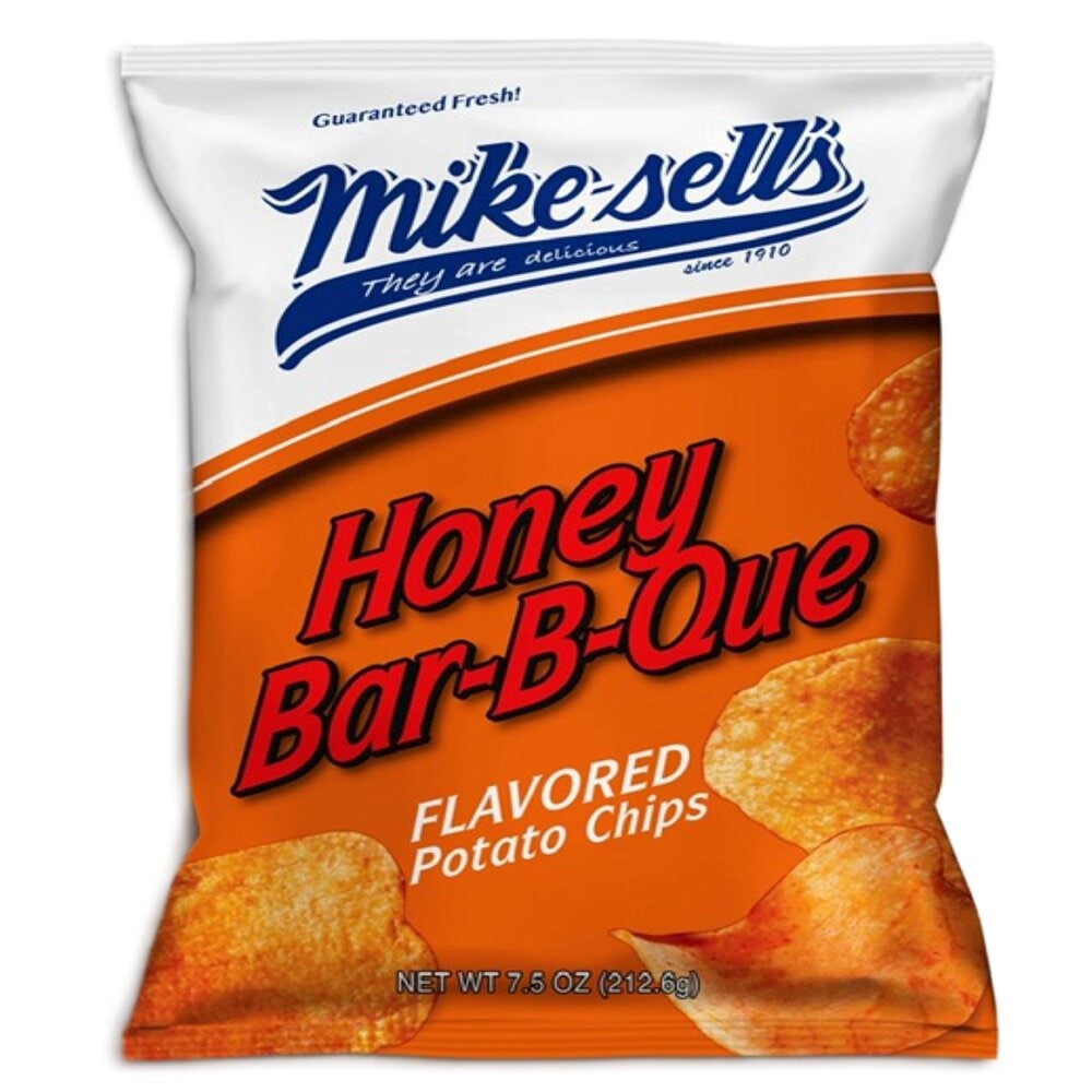 slide 1 of 1, Mikesell's Honey Bar-B-Que Potato Chips, 7.5 oz