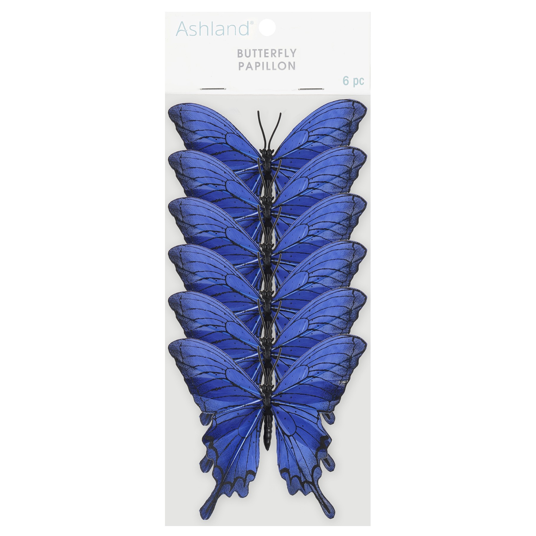 slide 2 of 5, 3.5" Blue Feather Butterflies, 6ct. By Ashland, 6 ct