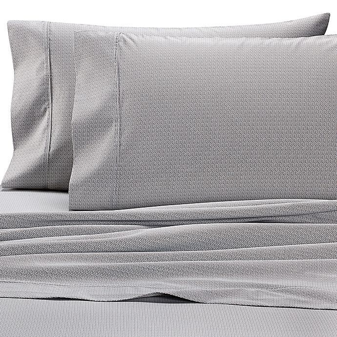 slide 1 of 3, Wamsutta Leaf 625-Thread-Count PimaCott Queen Sheet Set - Grey, 1 ct