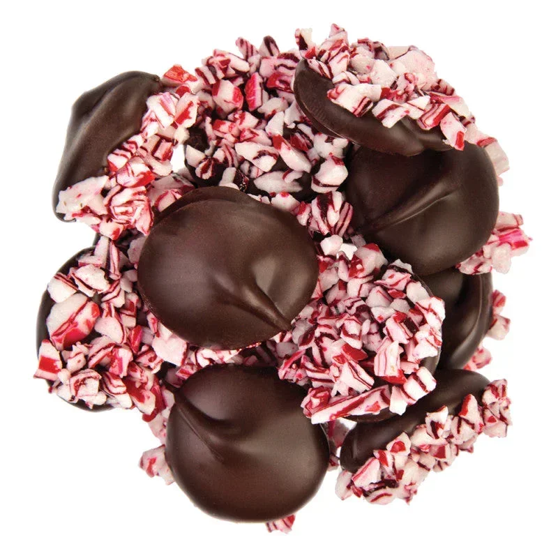 slide 1 of 1, Asher Dark Chocolate Peppermint Non-Pareils, per lb
