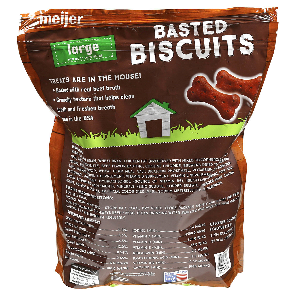 slide 2 of 2, Meijer Basted Biscuits Dog Treats, Large, Beef, 4 lb