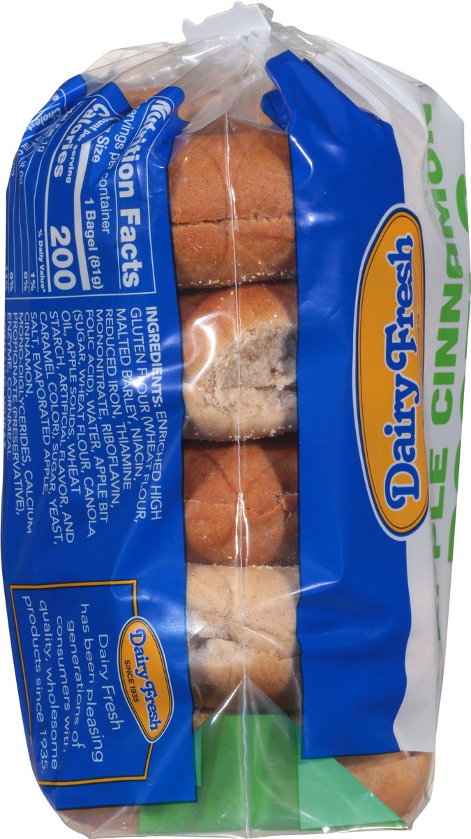 slide 9 of 9, Dairy Fresh Apple Cinnamon Bagels 5 ea, 14.5 oz