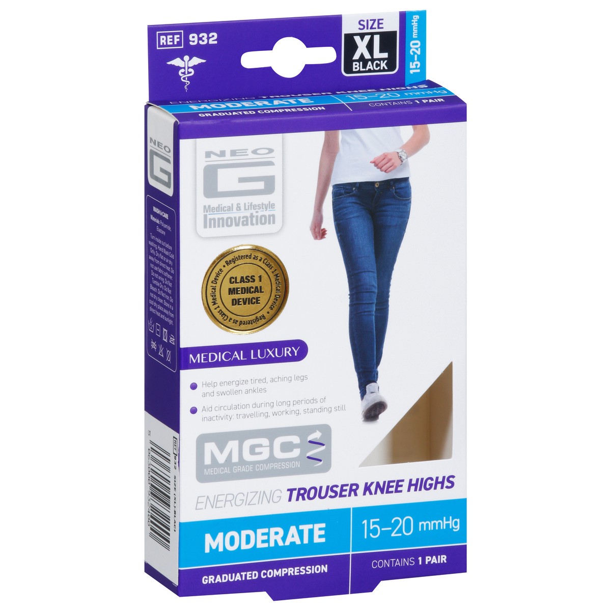 slide 6 of 13, Neo G XL Moderate Energizing Trouser Knee Highs 1 Pair, 1 ct