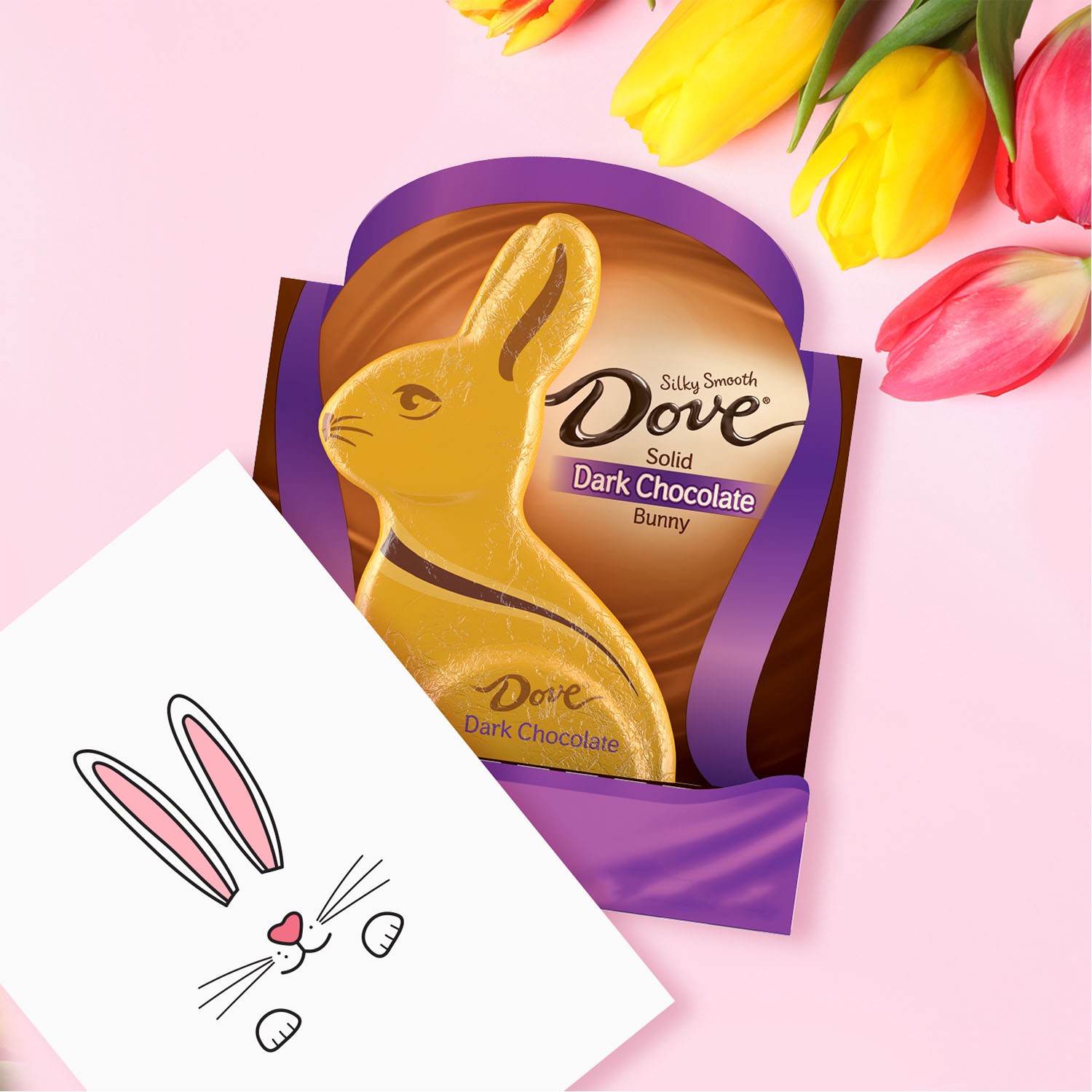 slide 2 of 8, DOVE Easter Bunny Dark Chocolate Candy Gift, 4.5 oz, 4.5 oz