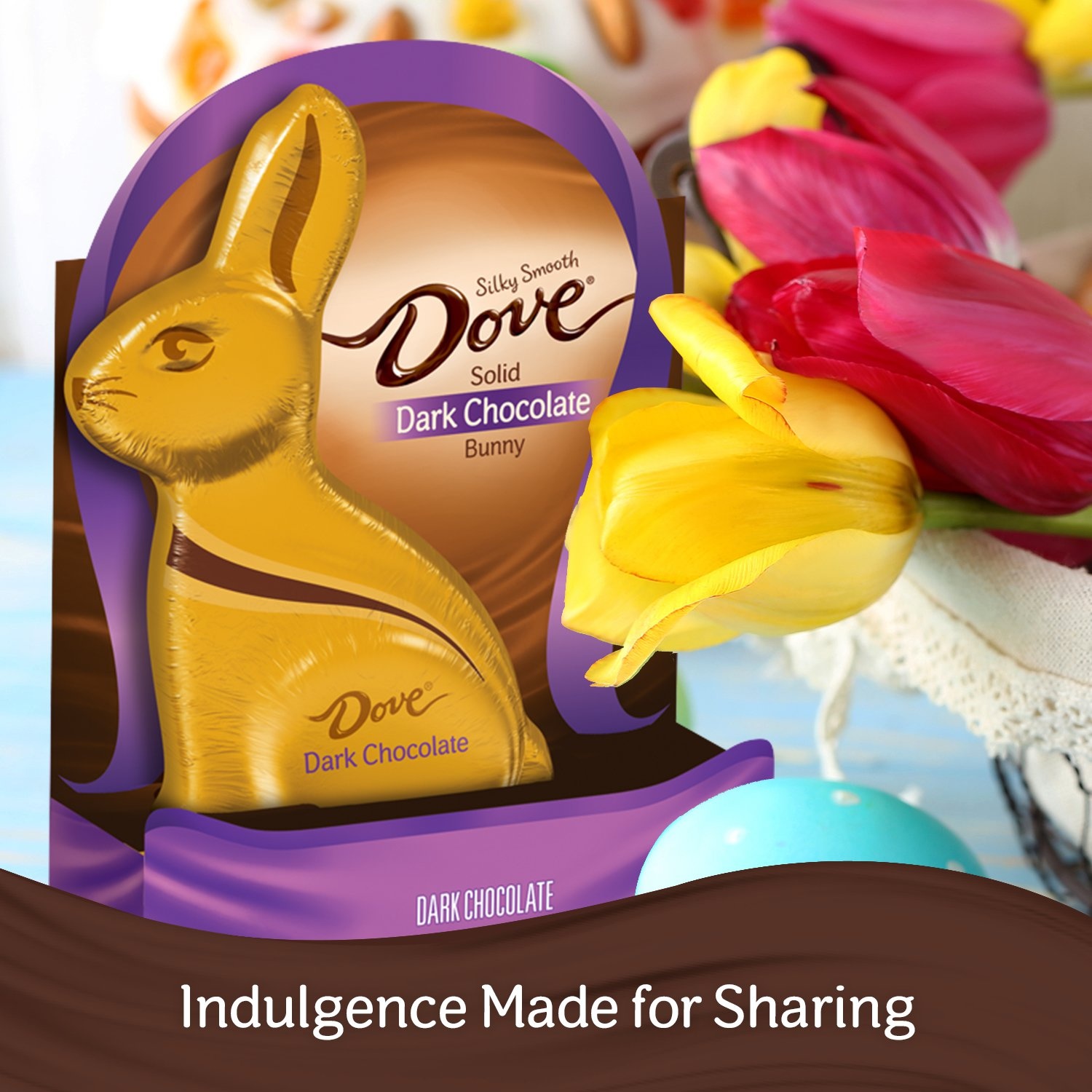 slide 3 of 7, Dove Dark Chocolate Easter Bunny, 4.5 oz