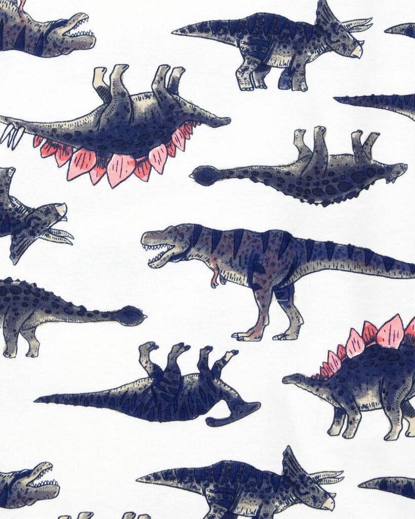 slide 3 of 3, Carter's Kid 4-Piece Dinosaur Cotton Pajamas Blue/White 12, 1 ct