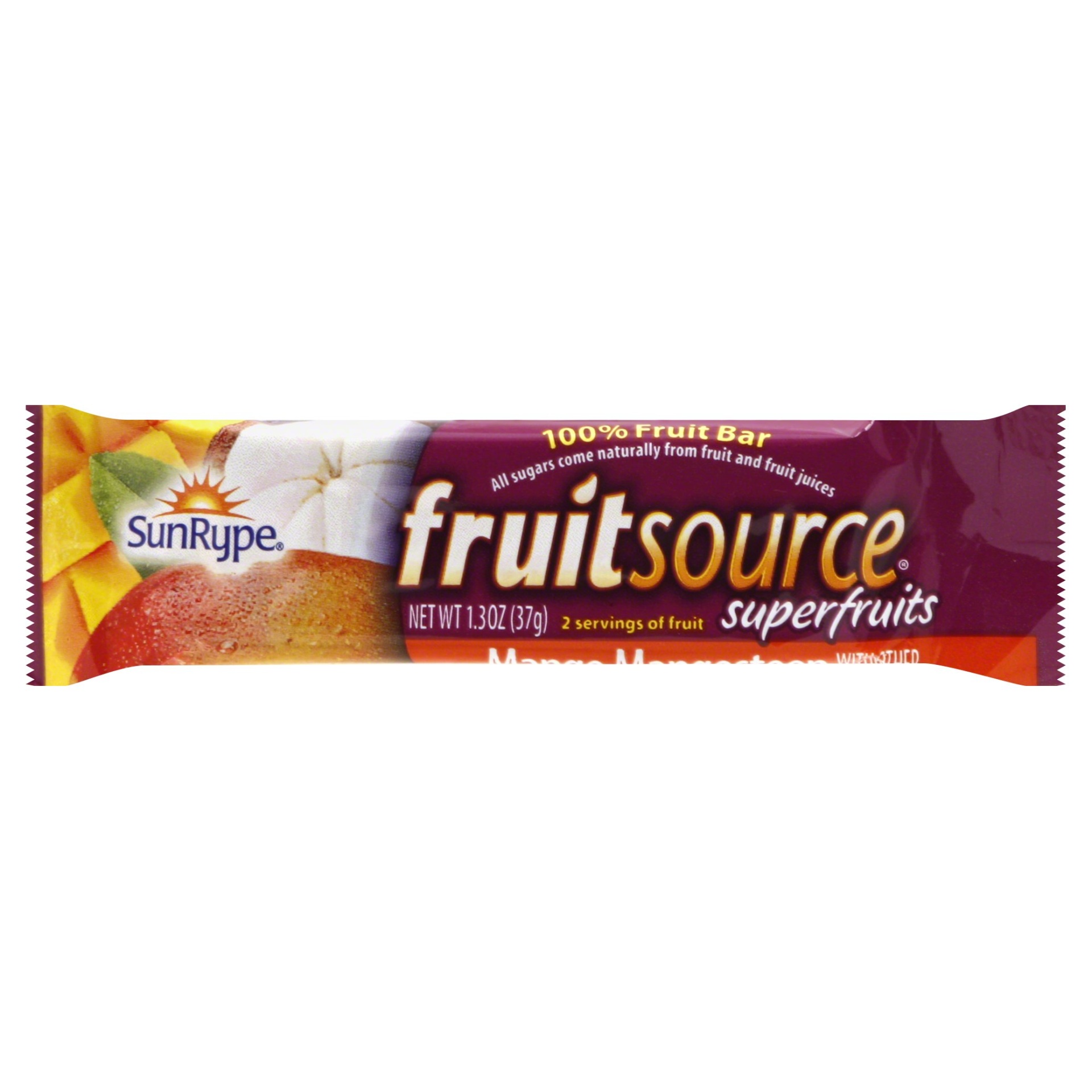 slide 1 of 1, SunRype FruitSource Superfruits Mango Mangosteen Fruit Bar , 1.3 oz