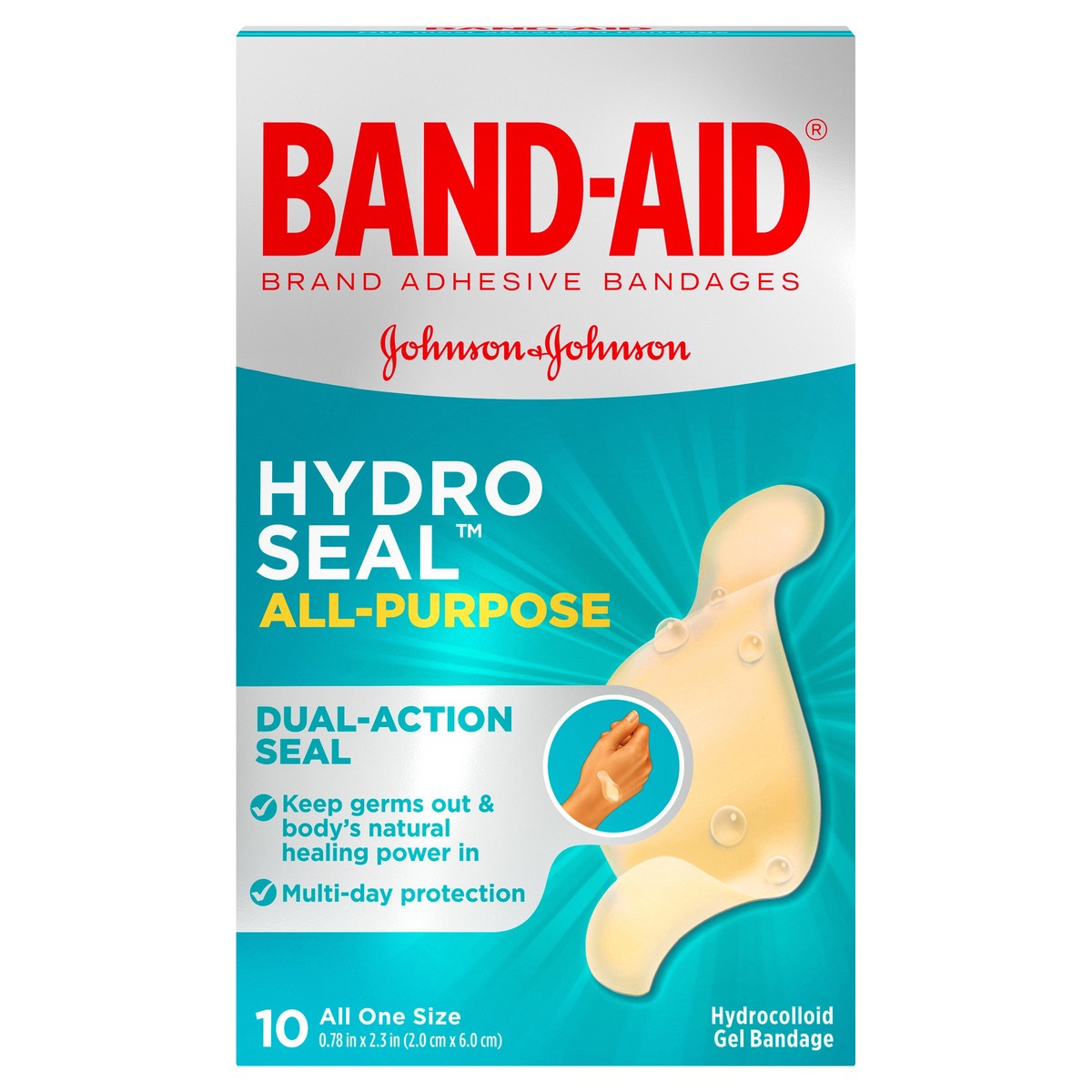 slide 1 of 5, BAND-AID Hydro Seal Adhesive Bandages for Wound Care and Blisters, All Purpose Waterproof Bandages for Cuts and Scrapes, 10 Count, 10 ct