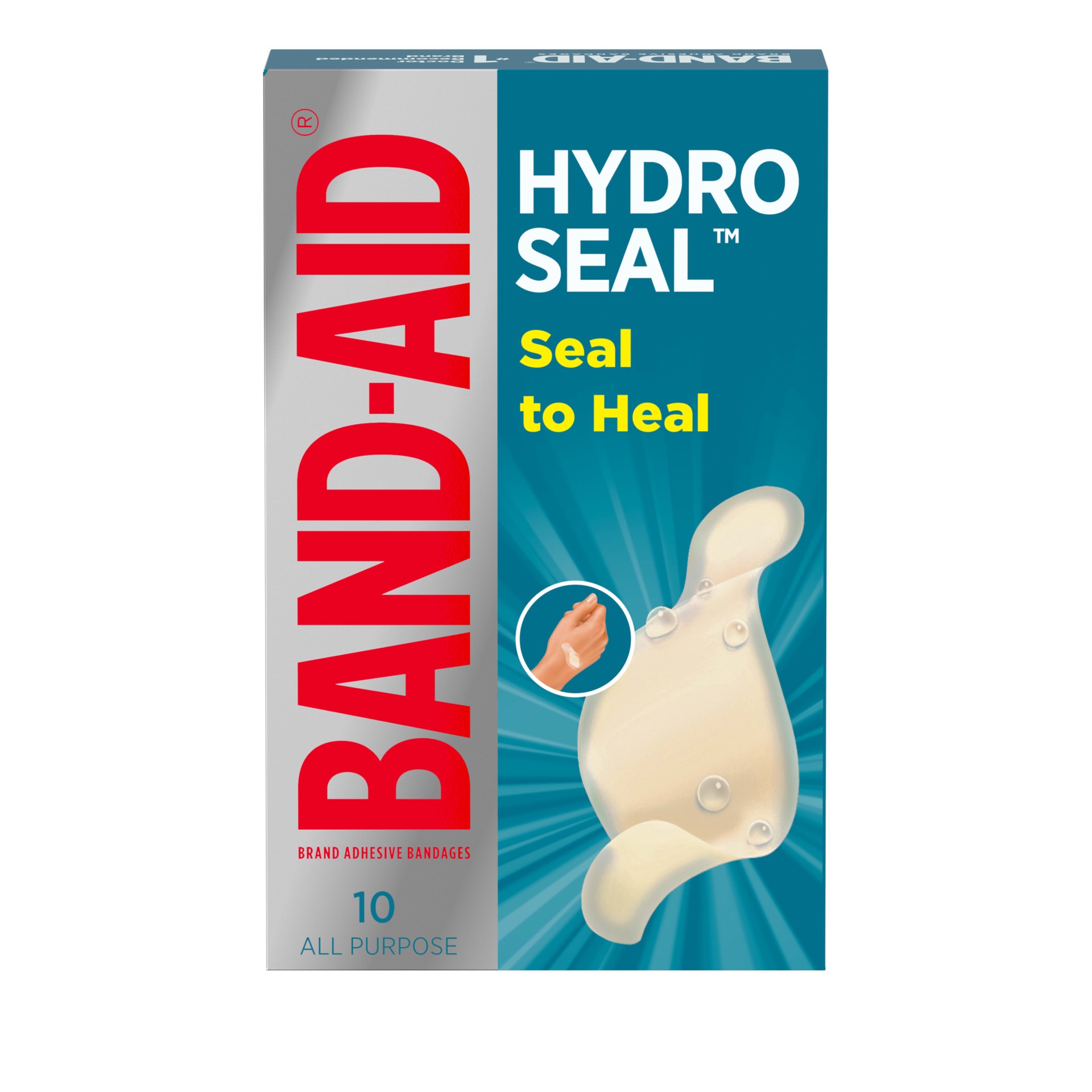slide 1 of 5, BAND-AID Brand Hydro Seal Hydrocolloid Bandages, Waterproof, 10 ct, 10 ct