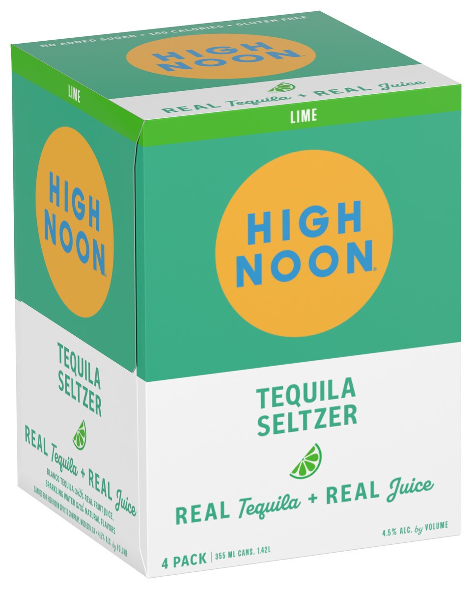 slide 2 of 2, High Noon Lime Tequila Hard Seltzer 355ml Can 4pk, 4 ct
