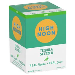 High Noon Lime Tequila Hard Seltzer 355ml Can 4 Pack