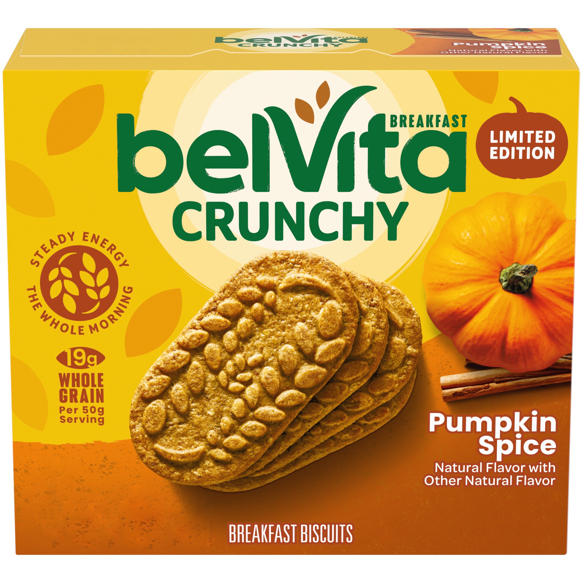 slide 1 of 5, belVita Pumpkin Spice Breakfast Biscuits, 5 Packs (4 Biscuits Per Pack), 8.8 oz