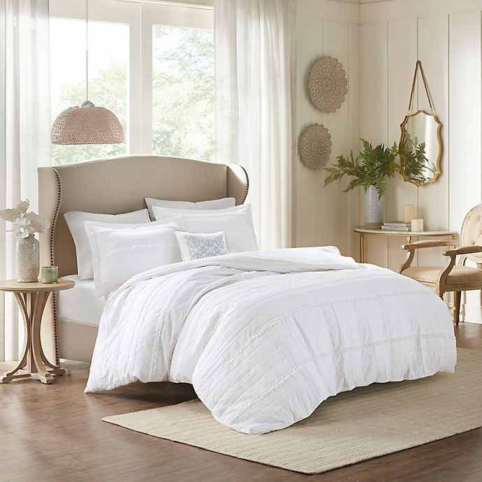 slide 1 of 1, Madison Park Celeste Reversible Full/Queen Coverlet Set - White, 4 ct