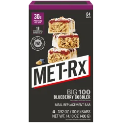 Met Rx Metrx Big 100 Bars Bluebry Cobbler 4 Ct