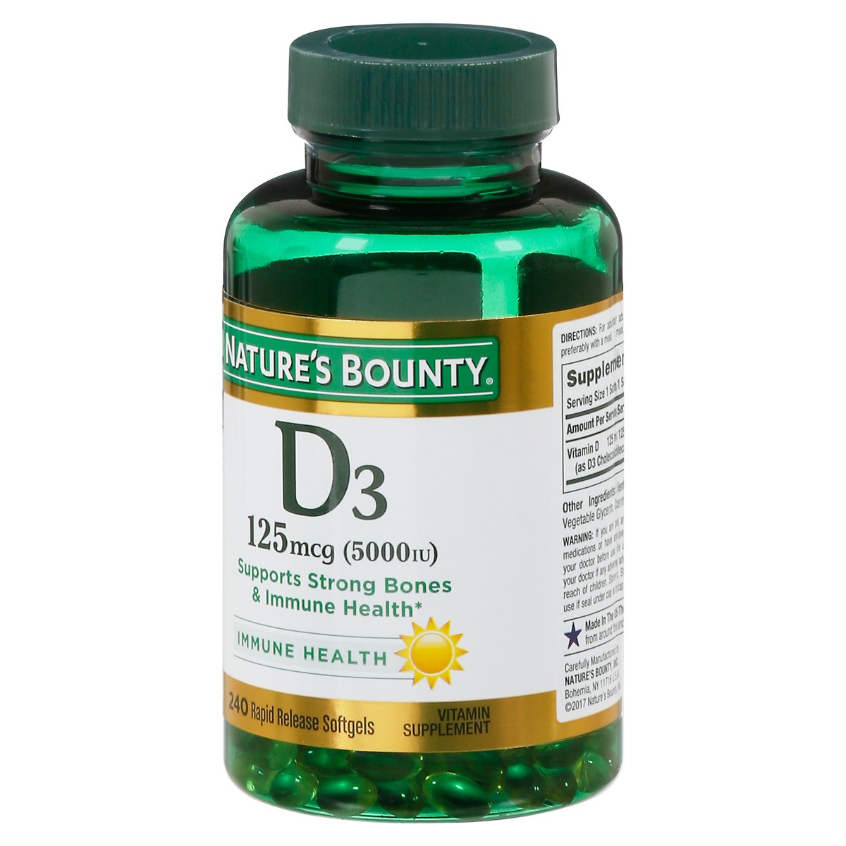 slide 11 of 13, Nature's Bounty 125 mcg Vitamin D3 240 Softgels, 240 ct