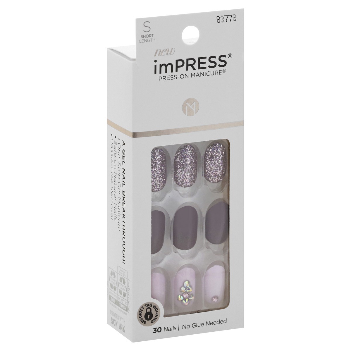 slide 3 of 9, imPRESS Press-On Manicure Short Length Reset KIM017 Nails 30 ea, 30 ct