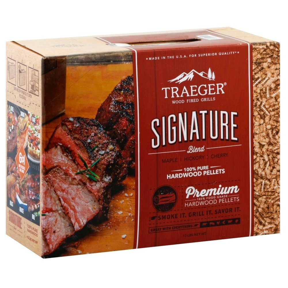 slide 1 of 1, Traeger Signature Blend Hardwood Pellets, 1 lb