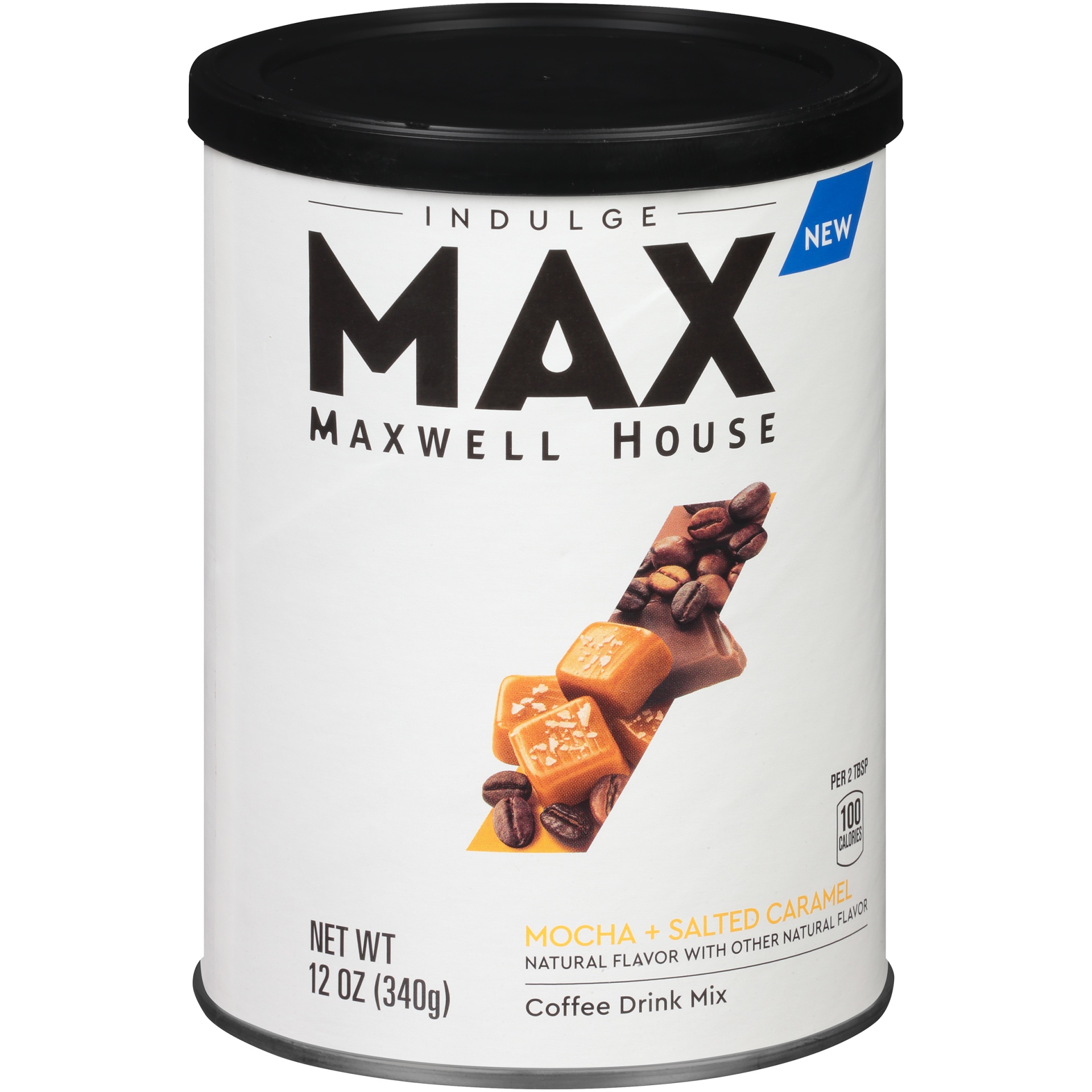 slide 1 of 4, MAX Indulge by Maxwell House Mocha Salted Caramel Instant Coffee 12 oz Canister, 12 oz