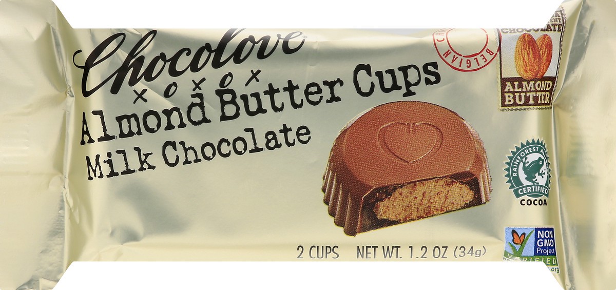 slide 10 of 13, Chocolove Cup Almond Butter Milk Choc, 1.2 oz