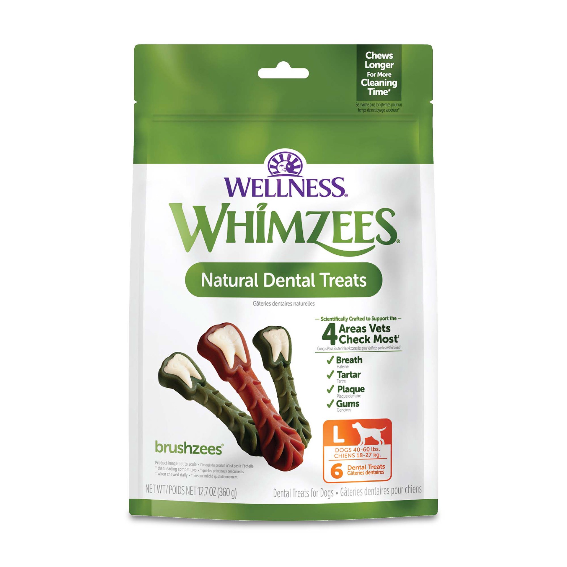 slide 1 of 5, WHIMZEES by Wellness Large Value Bag Dental Chew Dog Treat with Vegetable Flavor - 12.7oz, 1 ct