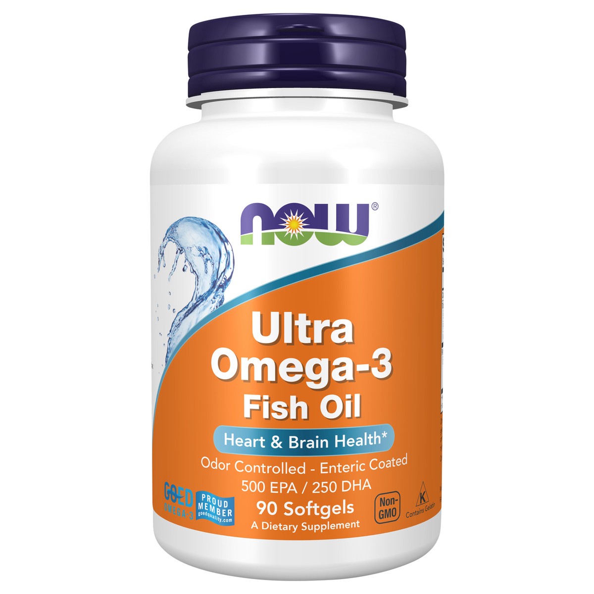 slide 1 of 2, NOW Supplements, Ultra Omega-3 Molecularly Distilled and Enteric Coated, 90 Softgels, 90 ct